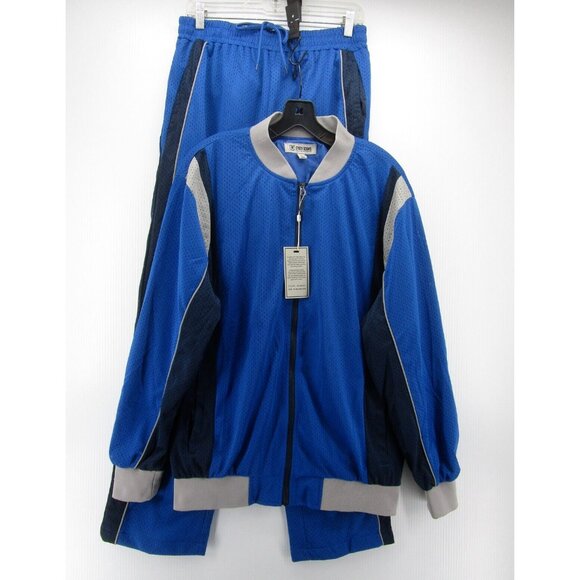 Stacy Adams Tracksuit Large Warm Up 2 Piece Jacket Pants Mesh NEW
